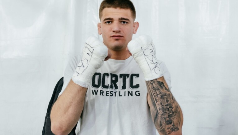 Jake Woodley with Hand Wraps