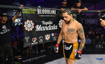 Richie Miranda paces in the cage before his fight